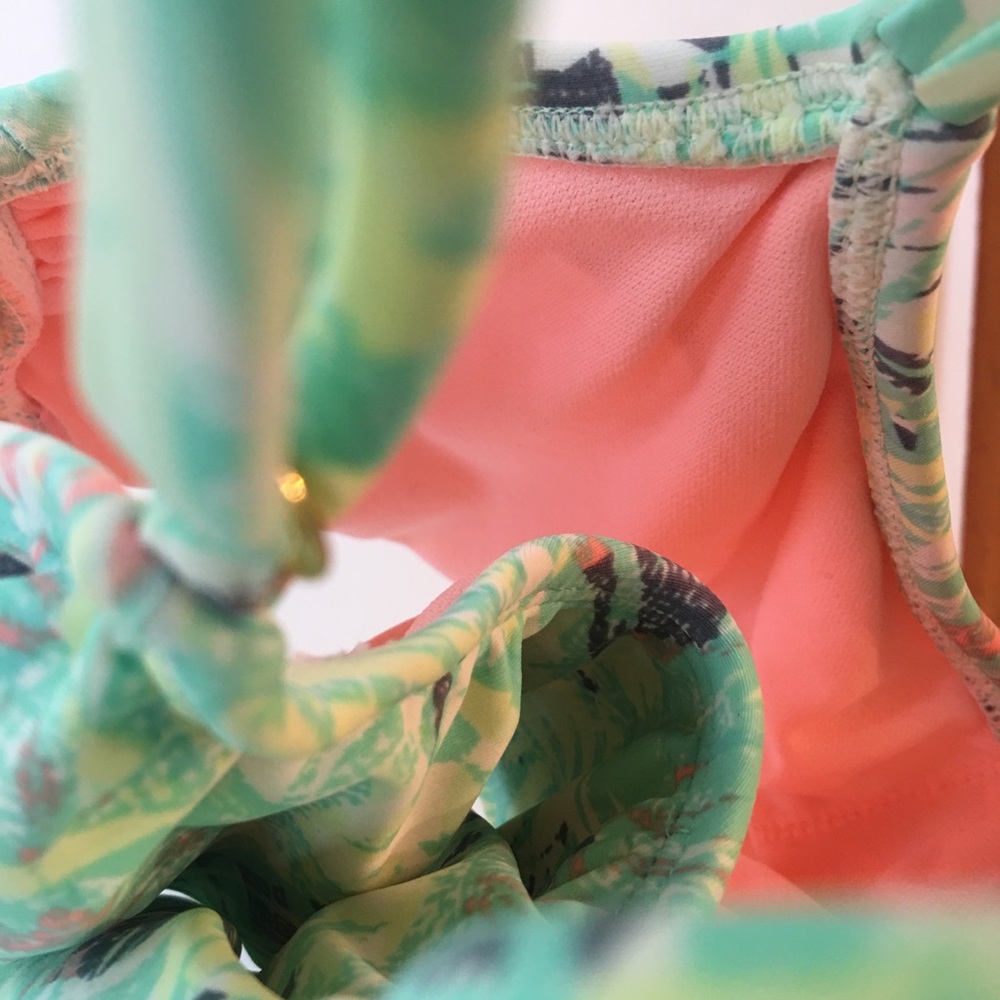 Palms Flounce Top + Ruched Bottom Bikini Set - Picture 3 of 4